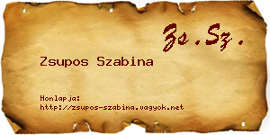 Zsupos Szabina névjegykártya